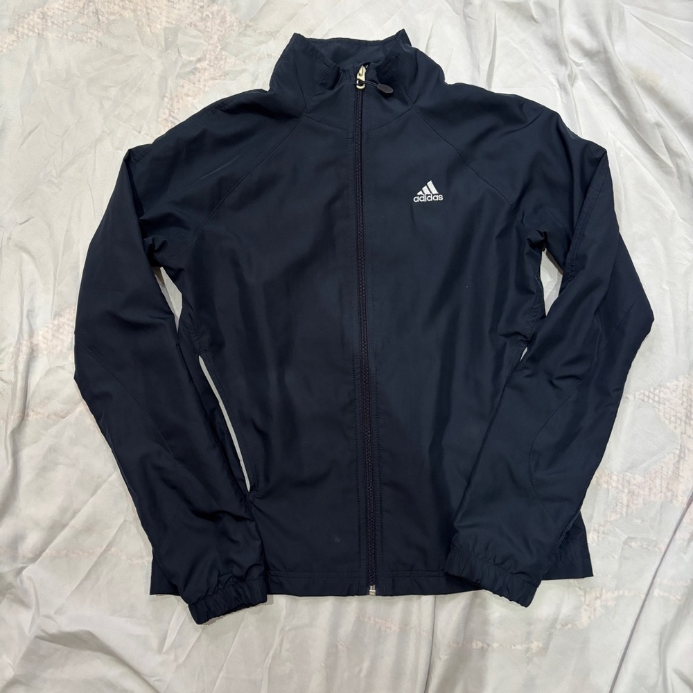 Adidas Dark Blue Navy Full Zip Jacket with Logo Small